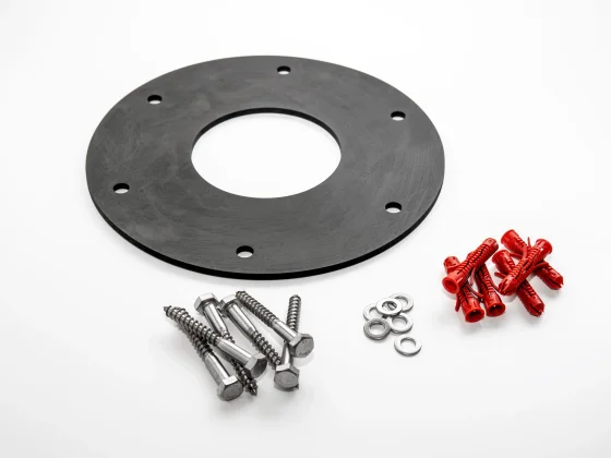 Mounting material for DN 100 ventilation chimney (seal for dowel flange)